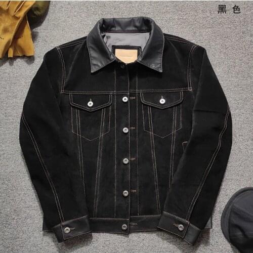 Free shipping.2019 casual man genuine leather coat,mens sheepskin jacket.busines leather jackets.fashion style plus size sales