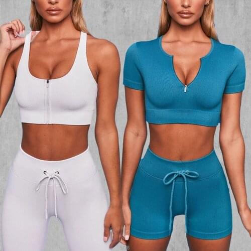 Custom logo Seamless Yoga Set Zipper High Waist Sport Suit Workout Clothes For Women Sportwear Women Set Running Fitness Legging