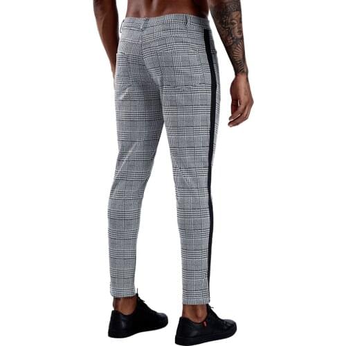 Pants Men Harajuku Side Striped Joggers Hip Hop Jogging Pants for Men Gym Sportwear Plaid Streetwear Male Trousers Sweatpants