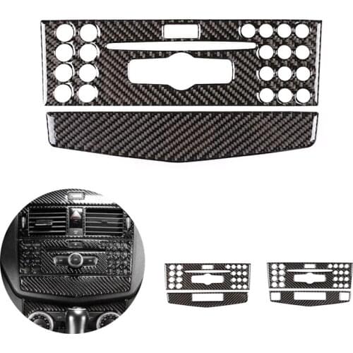 For Mercedes Benz C Class W204 2007 2008 2009 2010 Car Center Control Navigation Panel Frame Carbon Fiber Cover Decor