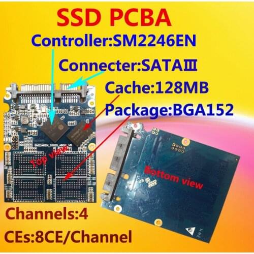 ETPCBAKIT SM2246EN SSD PCBA Kits, SM2246EN Controller ,SATA3 SSD DIY Kits, 4channels. 8CE SSD PCBA ,DRAM128MB, BGA152/BGA132