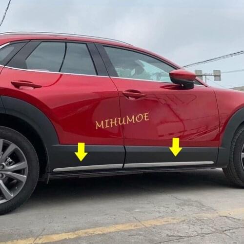 Chrome Car Side Door Body Protector Strips Molding Trim For Mazda CX30 CX-30 DM 2020-2021