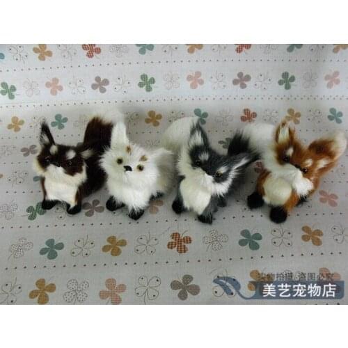 Simulation small fox 15x6x8cm toy model polyethylene&furs fox model home decoration props ,model gift d046
