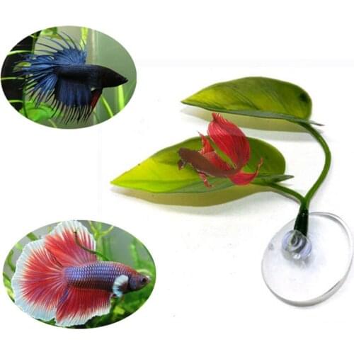 Artificial Aquarium Landscape Leaf Decoration Betta Fish Rest Spawning Ornamental Plant Betta Fish Play Relax Hide Leaf Hammock