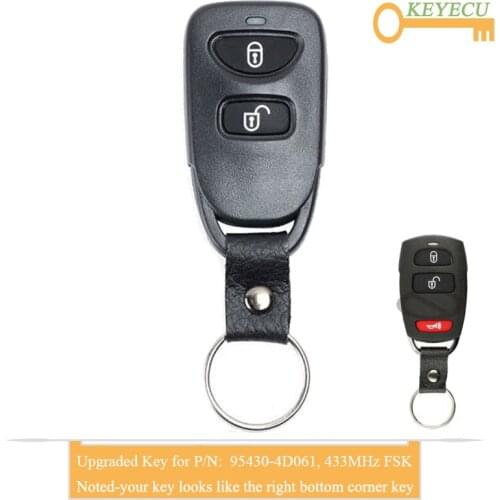 KEYECU Upgraded Remote Control Key for Kia Sorento Forte Cerato Spectra Optima Rondo, Fob 3 Buttons - 433MHz FSK - 95430-4D061