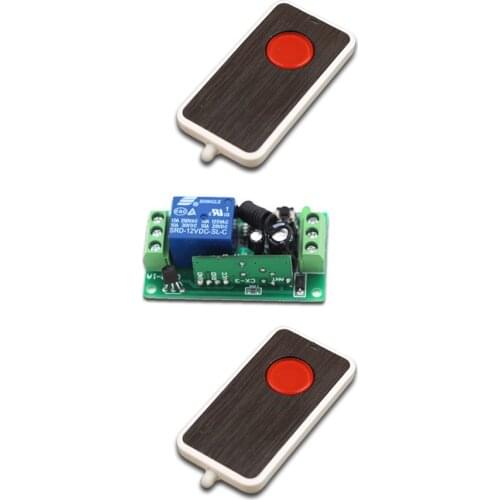 Red Button DC9V 12V 24V RF Switching 2Transmitter& 1Receiver Wireless Remote Control Switch System Manual Button Limit Switch