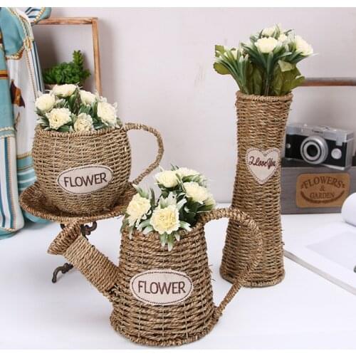 Creative wicker hand-woven storage basket rattan flower basket home garden decorative flower pot (excluding flowers) WF912345