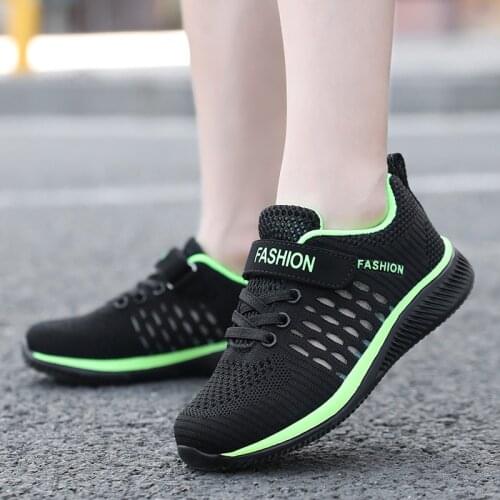 2021 Summer Boys Running Sneakers Fashion Sport Shoes Kids Hook&Loop Breathable Casual Shoes Children Walking Tenis Sneaker Girl