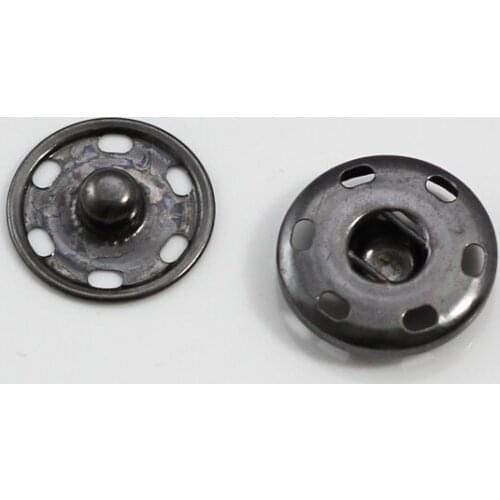 Metal Black Gun Plated Snap Fasteners Press Button 19mm Sew on Sewing Supplies for Garment 100set/NK159A