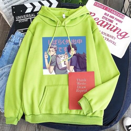 Kawaii Japanese Anime Cartoon Koutarou Bokuto Printed Haikyuu Hoodies Sweatshirts Men Women Pullovers Fashion Unisex Clothes