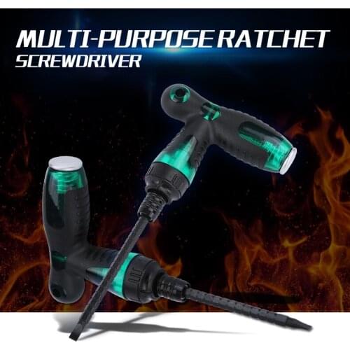 Multifunctional Anti-slip T-shaped Ratchet Screwdriver T-handle For Bicycle Glasses Repair Household Appliances