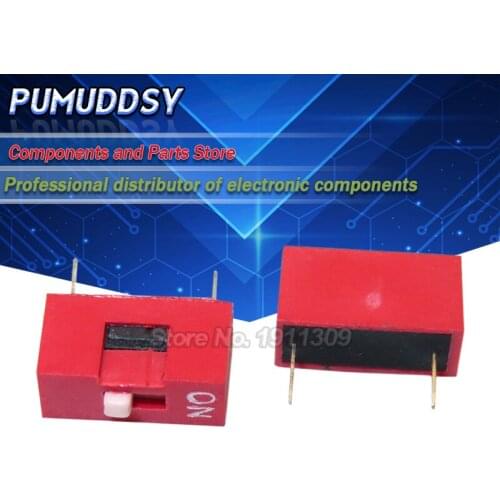 10PCS Slide Type Switch Module 1 Bit 2.54mm 1 Position Way DIP Red Pitch NEW