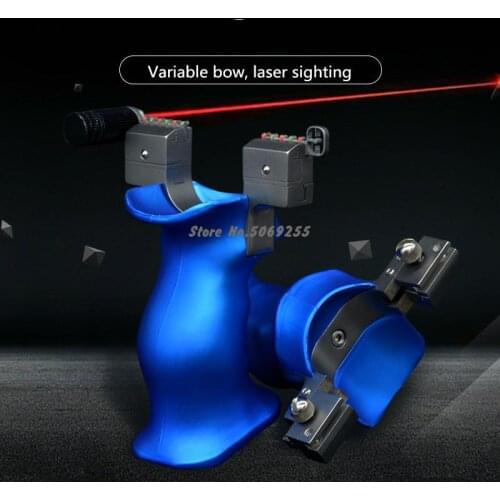 Powerful Laser Aiming New Flat Leather Slingshot Adjustable Bow Door Stainless Steel Quick-press Springer Outdoor Tools