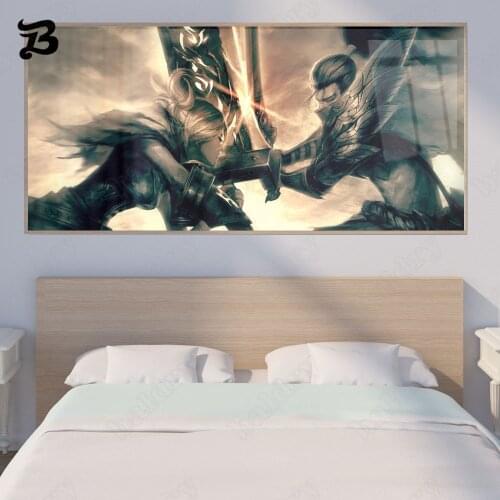 Canvas Painting Wall Art Cartoon Painting Fighting Female Soldier Canvas Posters Prints for Living Room Home Wall Decoration
