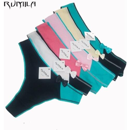 Bow-knot Cotton Womens Sexy Thongs G-string Underwear bikini lingerie Panties Briefs For Ladies T-back 1pcs/lot 87317