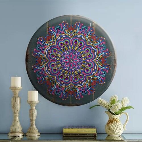New Comming Purple Mandala 5D Diamond Painting Set Tin Diamond Embroidery Cross Stitch New DIY Products Home Wall Decor