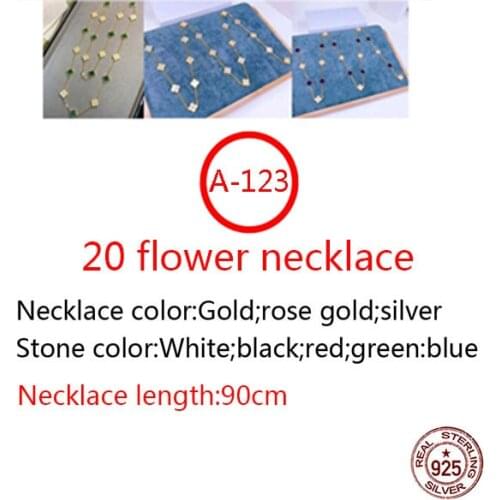 A123 20 flower 925 sterling silver necklace fashion style four-leaf clover middle diamond high-end shape new jewelry gift