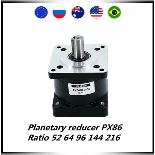 Planetary reducer PX86 suit for Nema34 86 steppe motor ratio 52 64 96 144 216 input hole 14mm 5mm key output 16mm with 5mm key