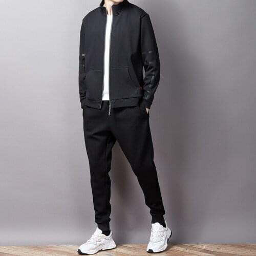 Plus 8XL-M 2020 New Fashion Spring Autumn Casual Sports Sweater Suit Mens Long-sleeved Set Mens O-neck Hoodies Cropped Pants
