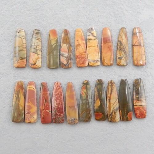 Popular jewelry 12 PCS Of Multi-Color Picasso Jasper,Semi-precious stones, Jewelry accessories Cabochons,28x15x4mm,28.7g