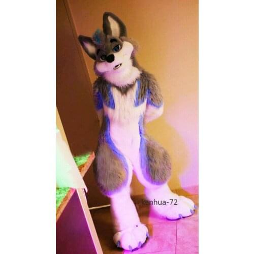 Professional Making New Grey Dog Wolf Fursuit Costume Costume All Sizes Fancy Party Cosplay Brand New Complete Suit