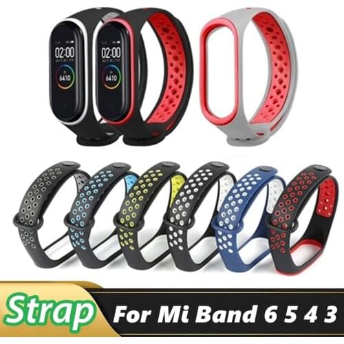 Breathable Wrist Strap For Xiaomi Mi Band 5 4 3 Silicone Replacement Band Wristband Bracelet For MiBand5 Mi4 Mi3 Smartwatch