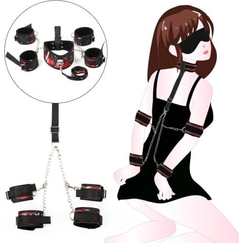 Sexy Handcuffs Collar Fetish Flirting Bdsm Sex Bondage Rope Slave Sex Toys For Woman Couples Gay Adult Games Erotic Accessories