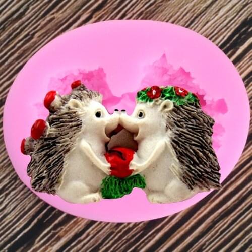 3D Hedgehog Silicone Molds Animals Chocolate Fondant Mould Baby Birthday Cake Decorating Tools Candy Polymer Clay Soap Moulds