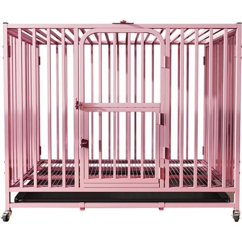 Foldable indoor dog cage pieces baking paint full square tube dog cage medium and large dog kennel with toilet golden retriever