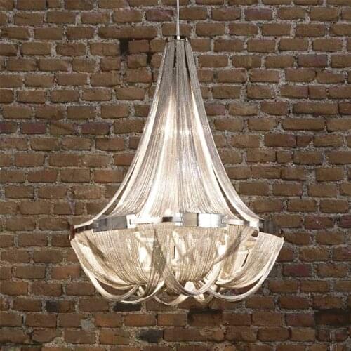 Modern Luxury Chain Tassel Aluminum Fringed Pendant Lamp Aluminium Chain LED Pendant Light Post-modern Atlantis Pendant Lighting