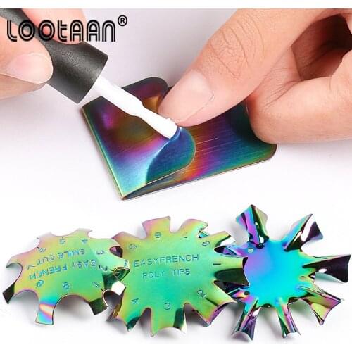 Steel Easy French Line Edge Nail Tool Smile Cutter Nail Stencil Edge Trimmer Multi-size Nail Manicure Nail Art Styling Tool Set