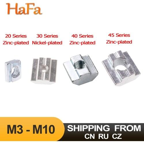 T Block Square nuts M3 M4 M5 M6 M8 M10 T-Track Sliding Hammer Nut T Slot Nut for 2020 3030 4040 4545 Aluminum Extrusion Profile
