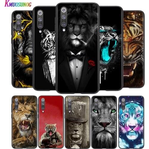 Tiger lion beast For Xiaomi Mi 8 9 10 11 10i 11i 10 10Pro 11Pro CC9 A3 9T 10T Lite Pro Se Ultra 5G Black Silicone Phone Case