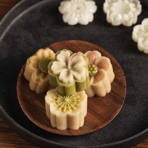 Baking Decorating Mooncake Mould With 4 Pcs Flower Mode Pattern Bath Bombs Gift