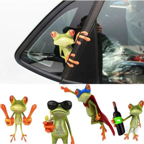Funny 3D Cartoon Colorful Frogs Stickers Decal Vinyl Cover Body Scratched Car Styling Motorcycle Accessories DIY Home Wall