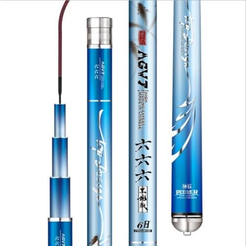 High-end 3.6m-5.4m carbon rod taiwan fishing rod 6H light superhard 19 tune Carp rod fishing gear with stop ring spare tip