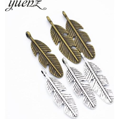 YuenZ 20pcs Antique silver color feather Charms Pendants DIY Jewelry for Necklace Bracelet Making Accessaries 28*8mm D322
