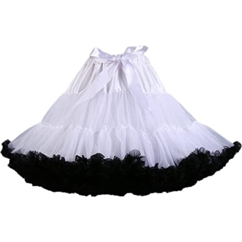 Womens Elastic Chiffon Petticoat Puffy Tutu Tulle Skirt Princess Ballet Dance Pettiskirts Underskirt Multi-Layer