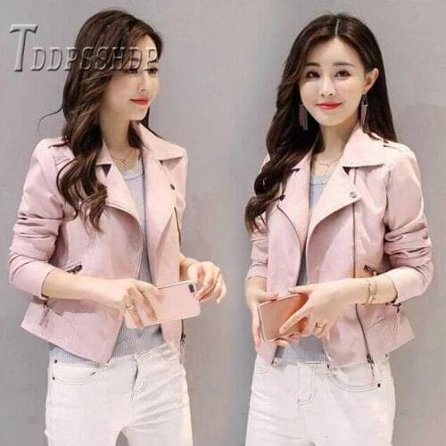 2019 Lining With Fluff Pu Leather Women Coat Warm Lapel Female Jacket