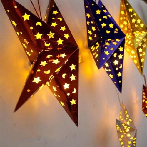 1pc 30cm Hanging Paper Star Festival Lampshade Pentagram Lantern Wedding Birthday Party DIY Decoration Christmas Easter Ornament