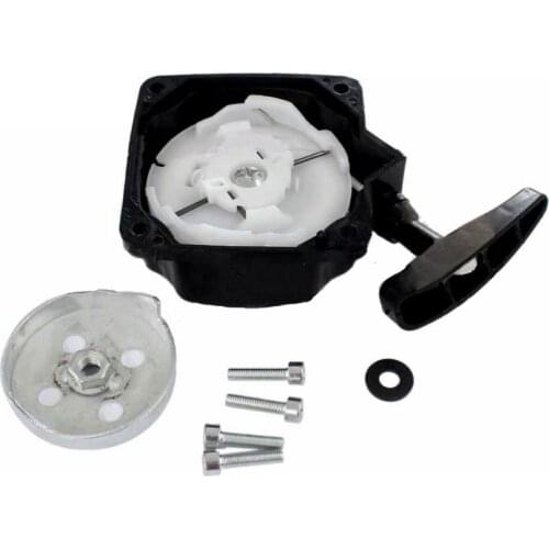 1x Pull Starter + 1x SHIM 1x Gasket+ 4x Bolts Universal Recoil Pullstart Pull Starter Lawn Mower Parts