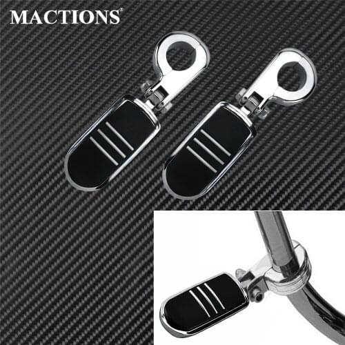 2PCS Motorcycle 32mm 1.25" Highway Engine Guards Clamp Foot Pegs Universal Footpegs Footrest Chrome For Harley Touring Sportster