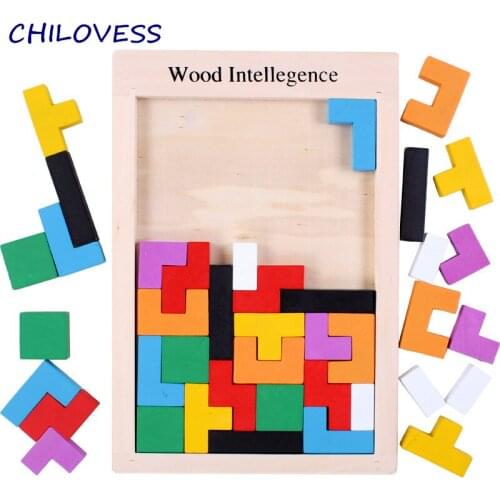 27*18*0.9cm Wooden Building Blocks Toys For Kids Early Educational Russian Wood Intellegence Block & Building Toy
