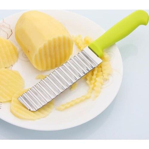 300PCS stainless steel wave knife professional potato knife french fries cutting bar fruit ripple knife ZA6676