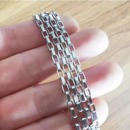 5meter Lot in bulk Silver Jewelry findings 3MM Box Chain Stainless steel Link Chain Suitable for jewelry making DIY