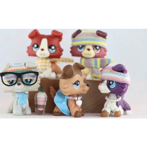 Hot Toys Vanilla Collie Different Eyes Puppy Flame Shorthair With Accessories Collection Toys Figure Rare Girls Boys Gift 2 PCS