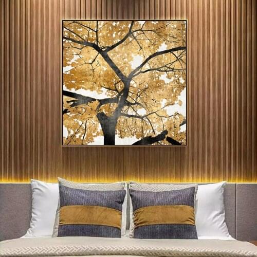 Abstract Golden Trees Canvas Art Prints Mdern Tree Texture Posters And Prints Landscape Wall Pictures For Living Room Cuadros