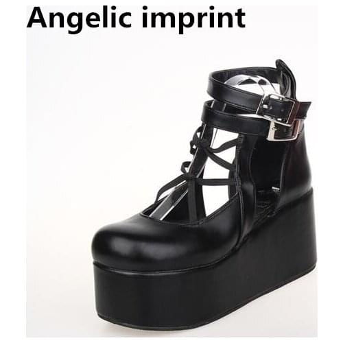 Angelic imprint mori girl lolita shoes woman cosplay shoes lady high trifle heels pumps wedges women princess platform shoes 47
