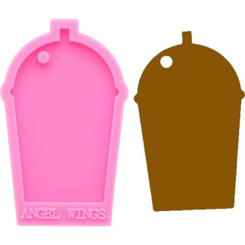Shiny keychains Drink cup shape Silicone Molds DIY Jewelry keychain mould Epoxy Resin Mold Custom DY0183