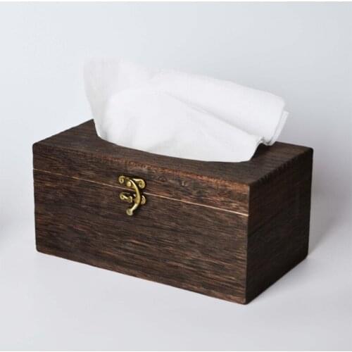 Wood Tissue Box Napkin Cover Home Hotel Pub Cafe Car Paper Holder Case 37MF